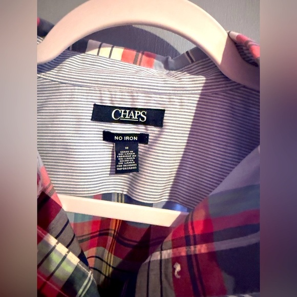 Chaps Red and Blue Casual Button Down Shirt - Picture 5 of 6